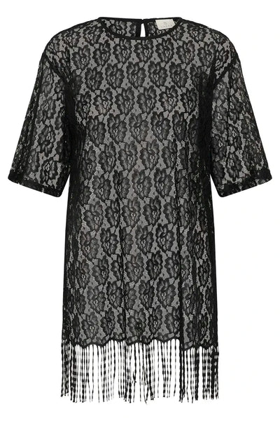 LACE TUNIC WITH FRINGE HEMLINE Blouse Kaffe 