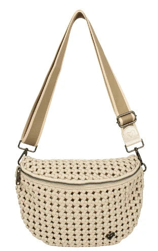 LAMBTON WOVEN HAND KNOTTED CROSSBODY HANDBAG Handbag prenelove OS Cream Bone 