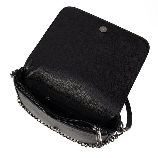 LARGE BLACK VEGAN LEATHER CROSSBODY Handbag prenelove 