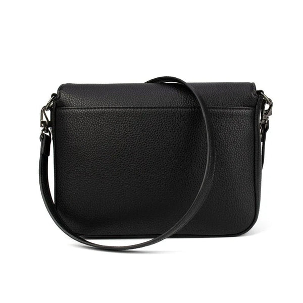 LARGE BLACK VEGAN LEATHER CROSSBODY Handbag prenelove 