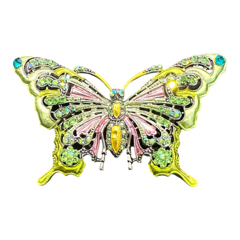 LARGE MULTI COLOURED ENAMEL CRYSTAL BUTTERFLY BROOCH Brooch FashionWear Collection Multi Coloured 