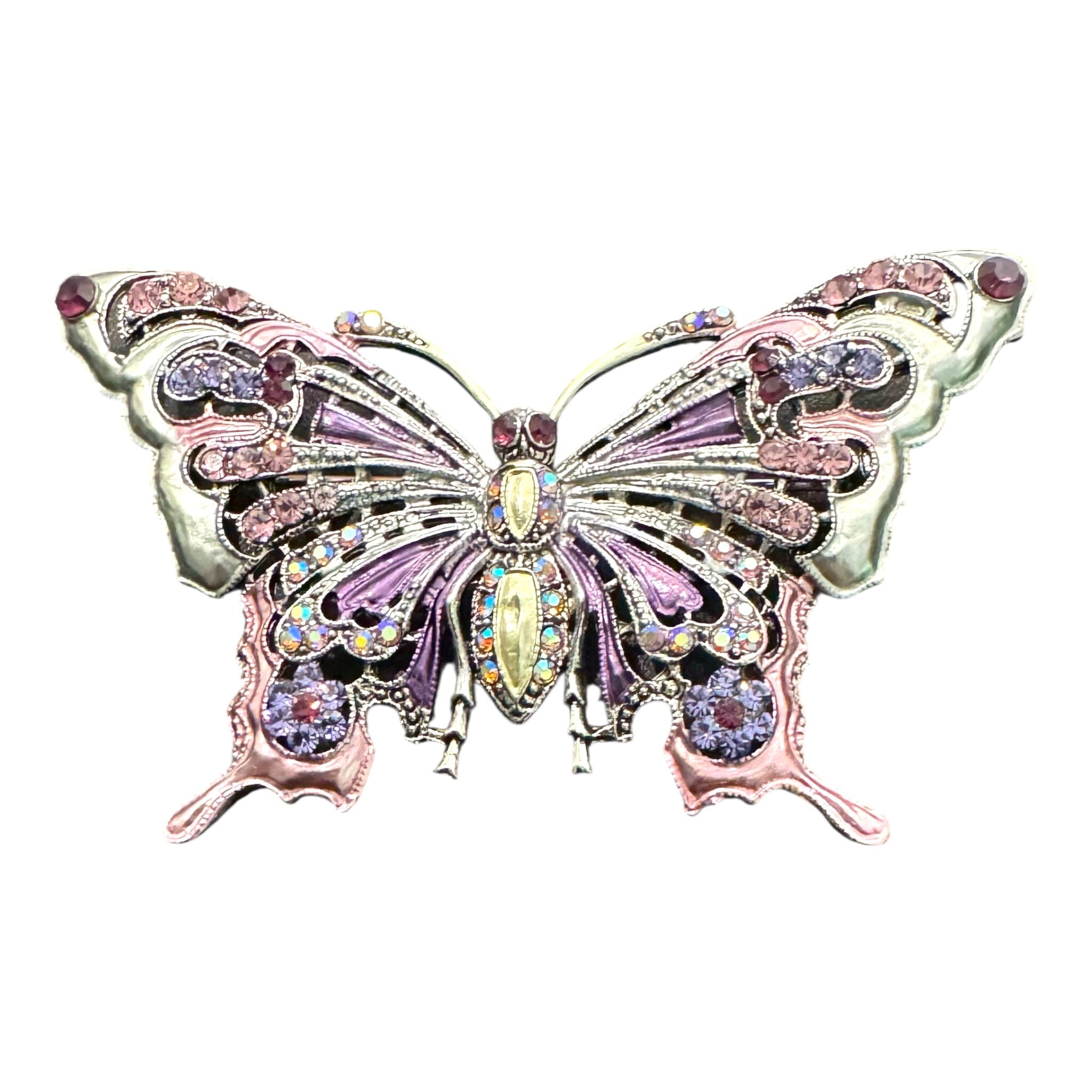 LARGE PURPLE ENAMEL CRYSTAL BUTTERFLY BROOCH Brooch FashionWear Collection Purple 