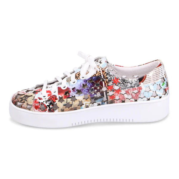 LASER CUT HEART SHAPE PATTERN SNEAKER WITH SIDE ZIPPER Shoes Django & Juliette 