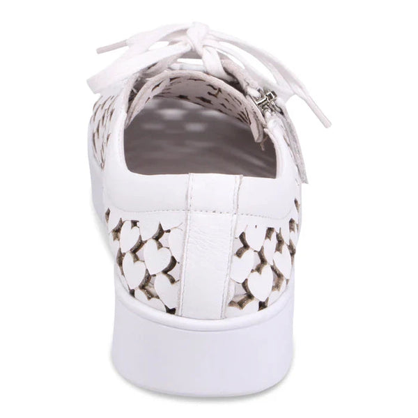 LASER CUT HEART SHAPE PATTERN SNEAKER WITH SIDE ZIPPER Shoes Django & Juliette 
