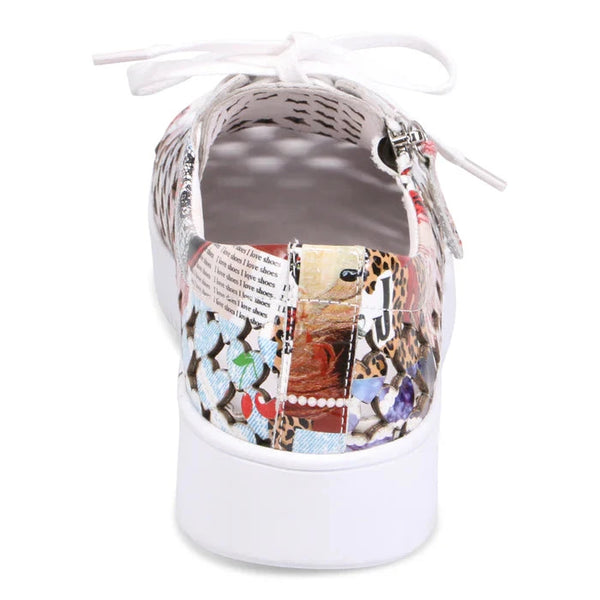 LASER CUT HEART SHAPE PATTERN SNEAKER WITH SIDE ZIPPER Shoes Django & Juliette 