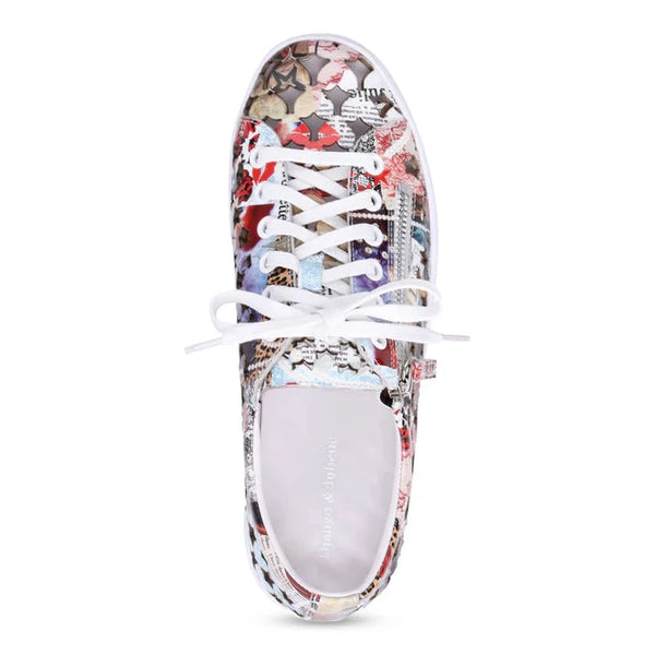 LASER CUT HEART SHAPE PATTERN SNEAKER WITH SIDE ZIPPER Shoes Django & Juliette 