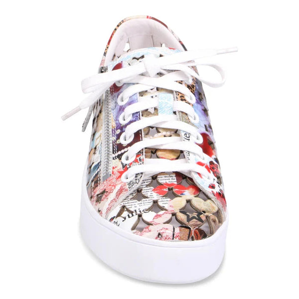 LASER CUT HEART SHAPE PATTERN SNEAKER WITH SIDE ZIPPER Shoes Django & Juliette 