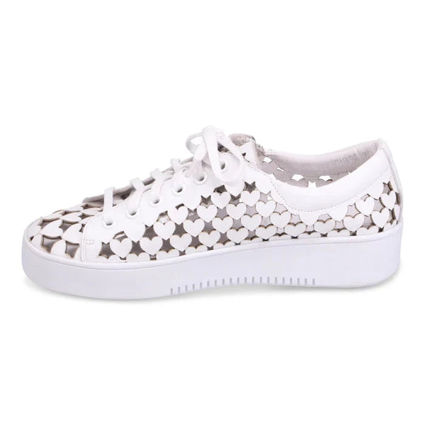 LASER CUT HEART SHAPE PATTERN SNEAKER WITH SIDE ZIPPER Shoes Django & Juliette 