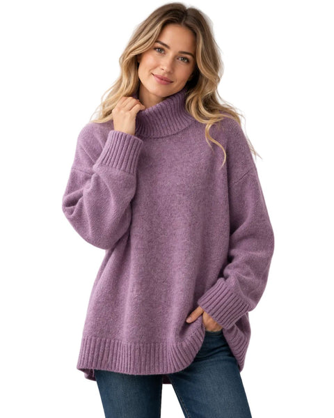 LAVENDER DOG WALKER COZY CHUNKY SWEATER SWEATER Eco Verde O/S Lavender 
