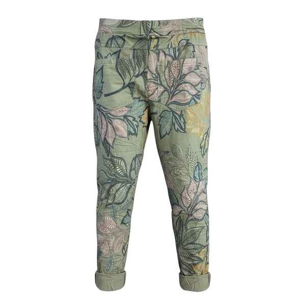 LEAF PRINTED CRINKLE JOGGER Pants Elissia 