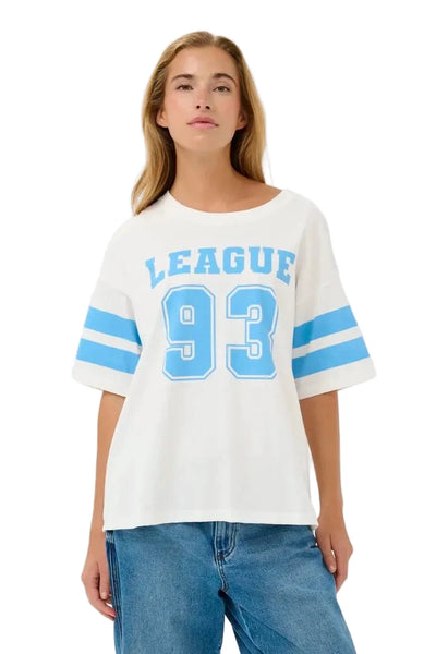 LEAGUE 93 BLUE PRINT GRAPHIC T SHIRT Blouse Kaffe 