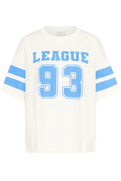 LEAGUE 93 BLUE PRINT GRAPHIC T SHIRT Blouse Kaffe 