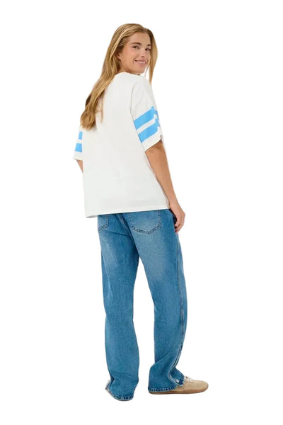 LEAGUE 93 BLUE PRINT GRAPHIC T SHIRT Blouse Kaffe 