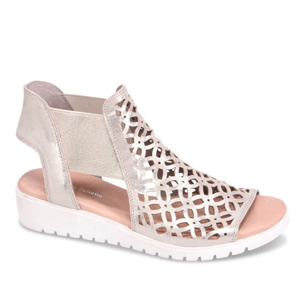 LEATHER SANDAL WITH LASER CUT DESIGN Shoes Django & Juliette 36 Gold 