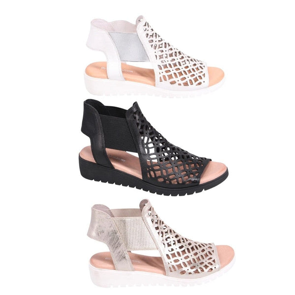 LEATHER SANDAL WITH LASER CUT DESIGN Shoes Django & Juliette 