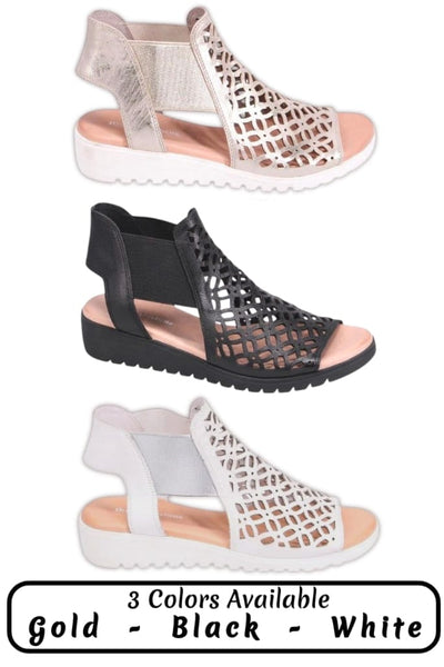 LEATHER SANDAL WITH LASER CUT DESIGN Shoes Django & Juliette 