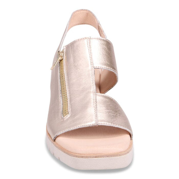 LEATHER SLINGBACK ELASTICATED SANDAL WITH SIDE ZIPPER Shoes Django & Juliette 