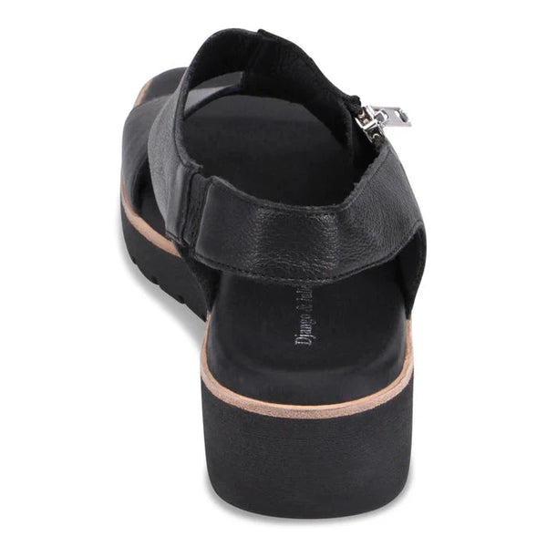 LEATHER SLINGBACK ELASTICATED SANDAL WITH SIDE ZIPPER Shoes Django & Juliette 