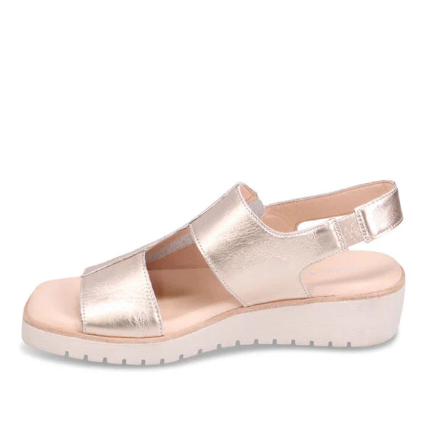 LEATHER SLINGBACK ELASTICATED SANDAL WITH SIDE ZIPPER Shoes Django & Juliette 