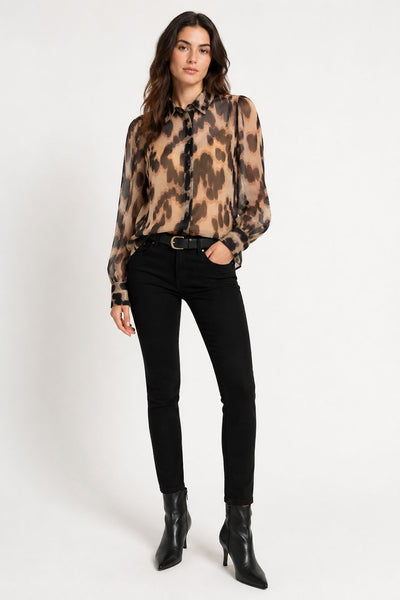 LEOPARD SHEER SOFT BLOUSE Blouse Esqualo 