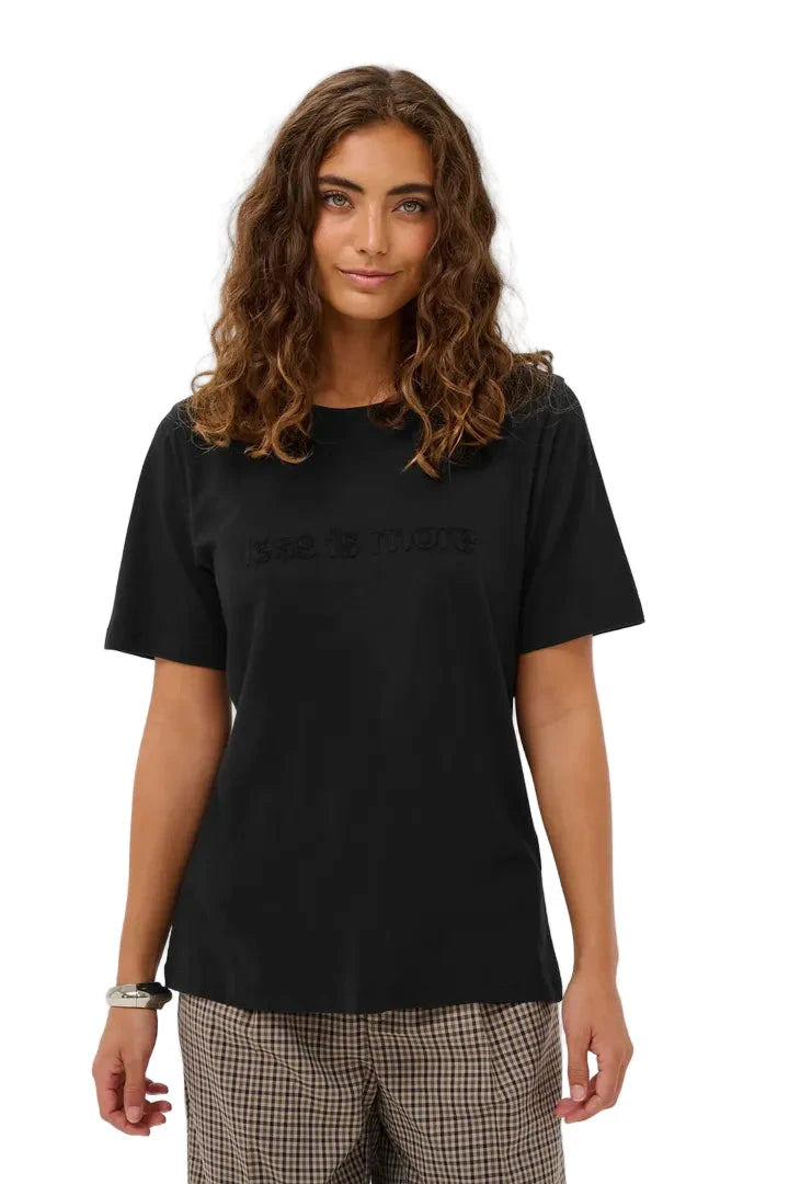 LESS IS MORE 100% COTTON GRAPHIC TEE T-Shirt CULTURE XS Black 