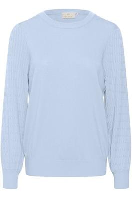 LIGHT BLUE DETAILED SLEEVE CREW NECK SWEATER Sweater Kaffe 