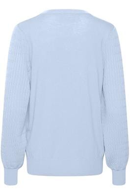 LIGHT BLUE DETAILED SLEEVE CREW NECK SWEATER Sweater Kaffe 