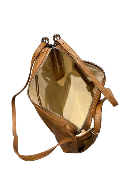 LIGHT BROWN GENUINE LEATHER AND SUEDE SHOULDER HANDBAG Handbag Prenelove 