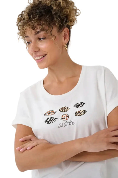 LIP PRINT T SHIRT T-Shirt CREAM 