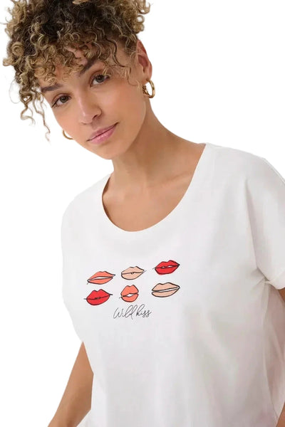 LIP PRINT T SHIRT T-Shirt CREAM 