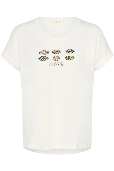 LIP PRINT T SHIRT T-Shirt CREAM 