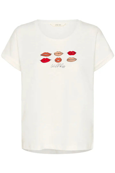LIP PRINT T SHIRT T-Shirt CREAM 