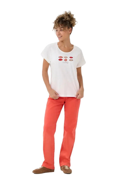 LIP PRINT T SHIRT T-Shirt CREAM 