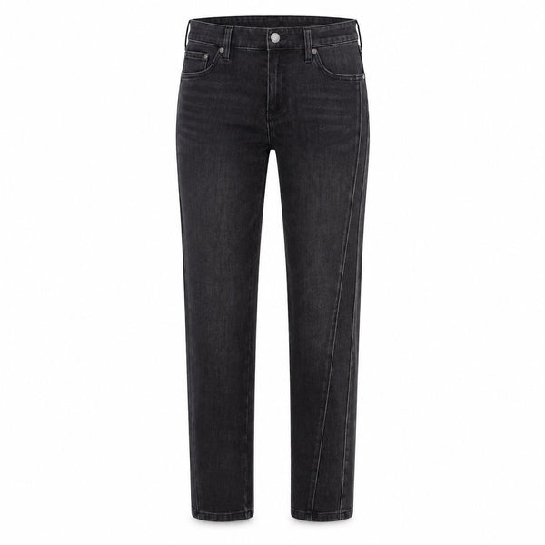 LIV STRAIGHT MID RISE CAVALIER BLACK FRONT SEAM JEANS Jeans Liverpool 
