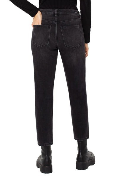 LIV STRAIGHT MID RISE CAVALIER BLACK FRONT SEAM JEANS Jeans Liverpool 