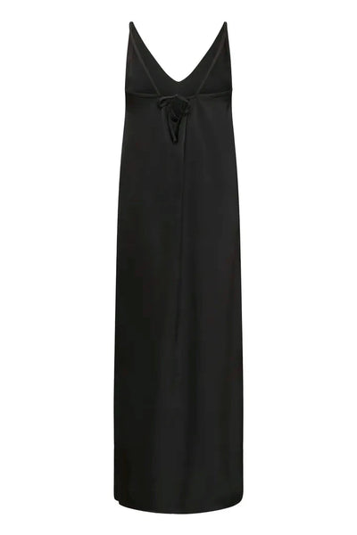 LONG BLACK SATEEN DRESS Dress Kaffe 
