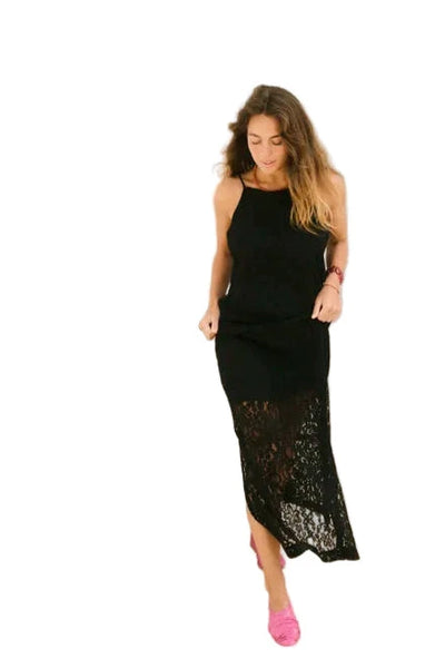 LONG LACE BLACK DRESS Dress KAFFE 