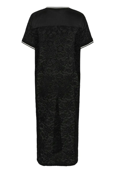 LONG SHORT SLEEVE BLACK LACE DRESS Dress Kaffe 