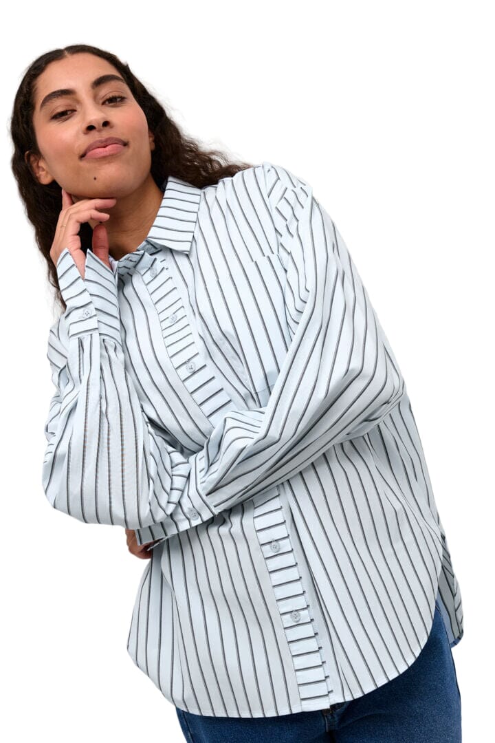 LONG SLEEVE BLACK AND WHITE STRIPE SHIRT Shirts & Tops Kaffe 36 Black/White Stripe 