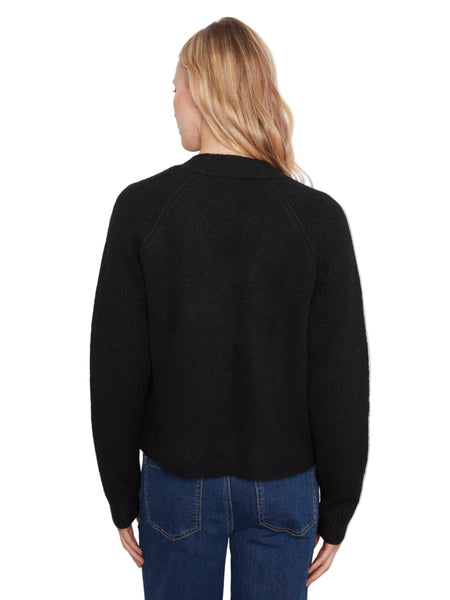 LONG SLEEVE BLACK CARDIGAN WITH FRONT POCKETS Cardigan Charlie B 