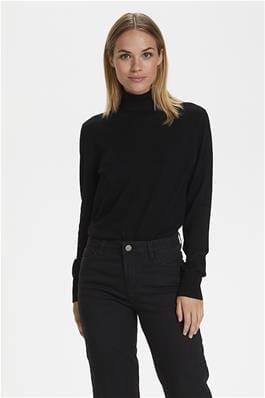 LONG SLEEVE BLACK TURTLE NECK KNIT Top Kaffe 