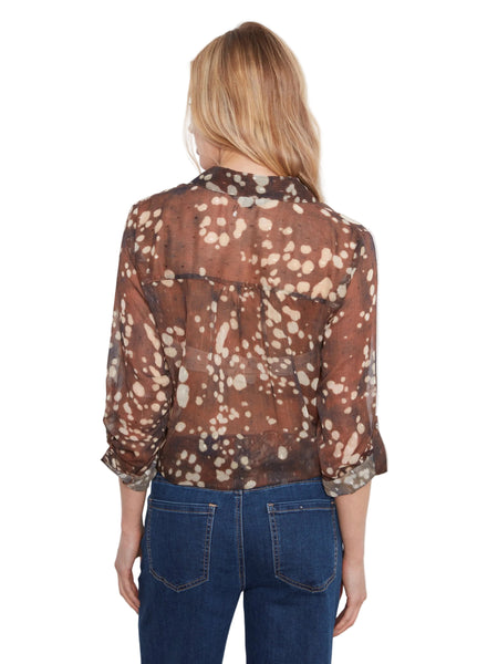 LONG SLEEVE BLOUSE WITH FRONT TIE UP OR DOWN Blouse Charlie B 