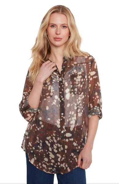 LONG SLEEVE BLOUSE WITH FRONT TIE UP OR DOWN Blouse Charlie B 