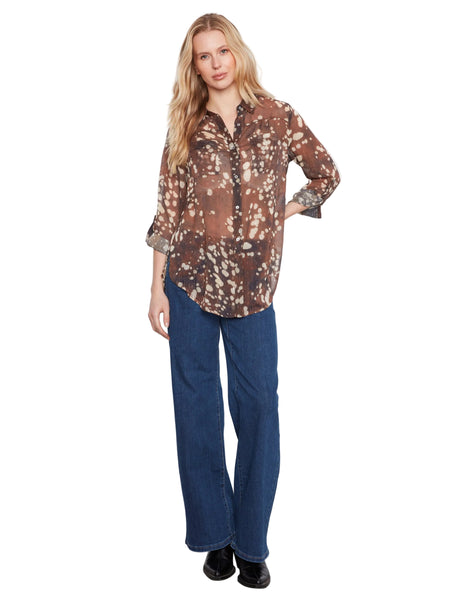LONG SLEEVE BLOUSE WITH FRONT TIE UP OR DOWN Blouse Charlie B 