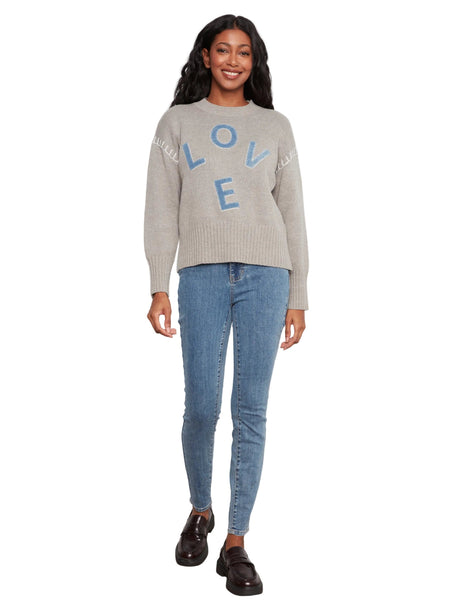 LONG SLEEVE DROP SHOULDER LOVE PATCH SWEATER SWEATER Charlie B 