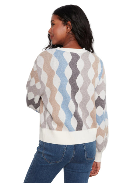 LONG SLEEVE JAQUARED CARDIGAN WITH BUTTON DETIAL Cardigan Charlie B 