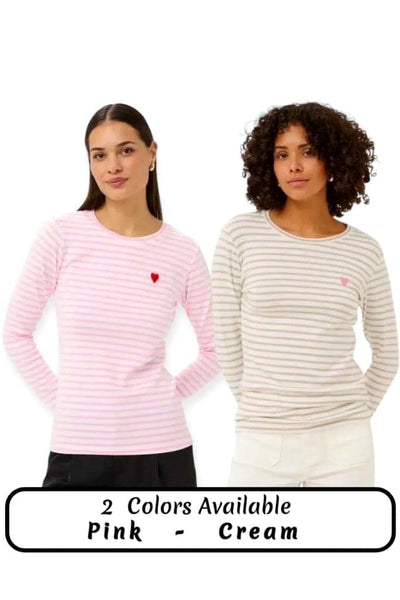 LONG SLEEVE LIGHT WEIGHT STRIPED TOP Top Kaffe 