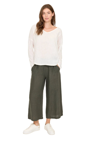 LONG SLEEVE LINEN AND KNITTED TOPS Top Pistache 