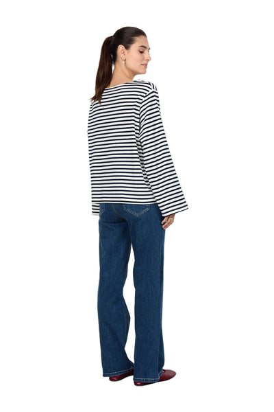 LONG SLEEVE STRIPED CREW NECK TOP T-Shirt SOYACONCEPT 