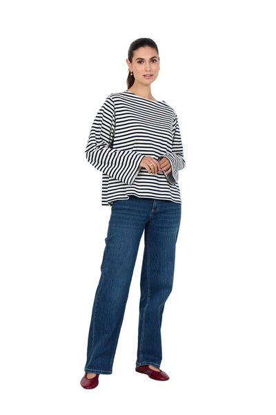 LONG SLEEVE STRIPED CREW NECK TOP T-Shirt SOYACONCEPT 
